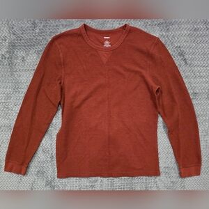 2 Men's Long Sleeve Thermal Shirts - Brick Red & Burnt Orange